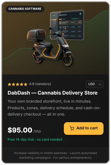 DabDash — cannabis delivery storefront software
